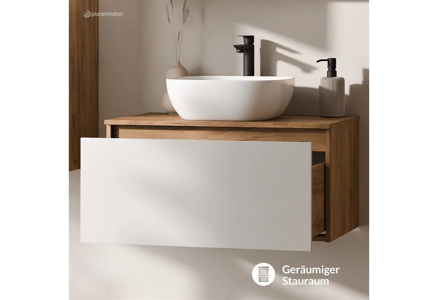 Planetmöbel Waschtisch-Set Arisa 80 cm mit Soft-Close Schublade - Bild 3