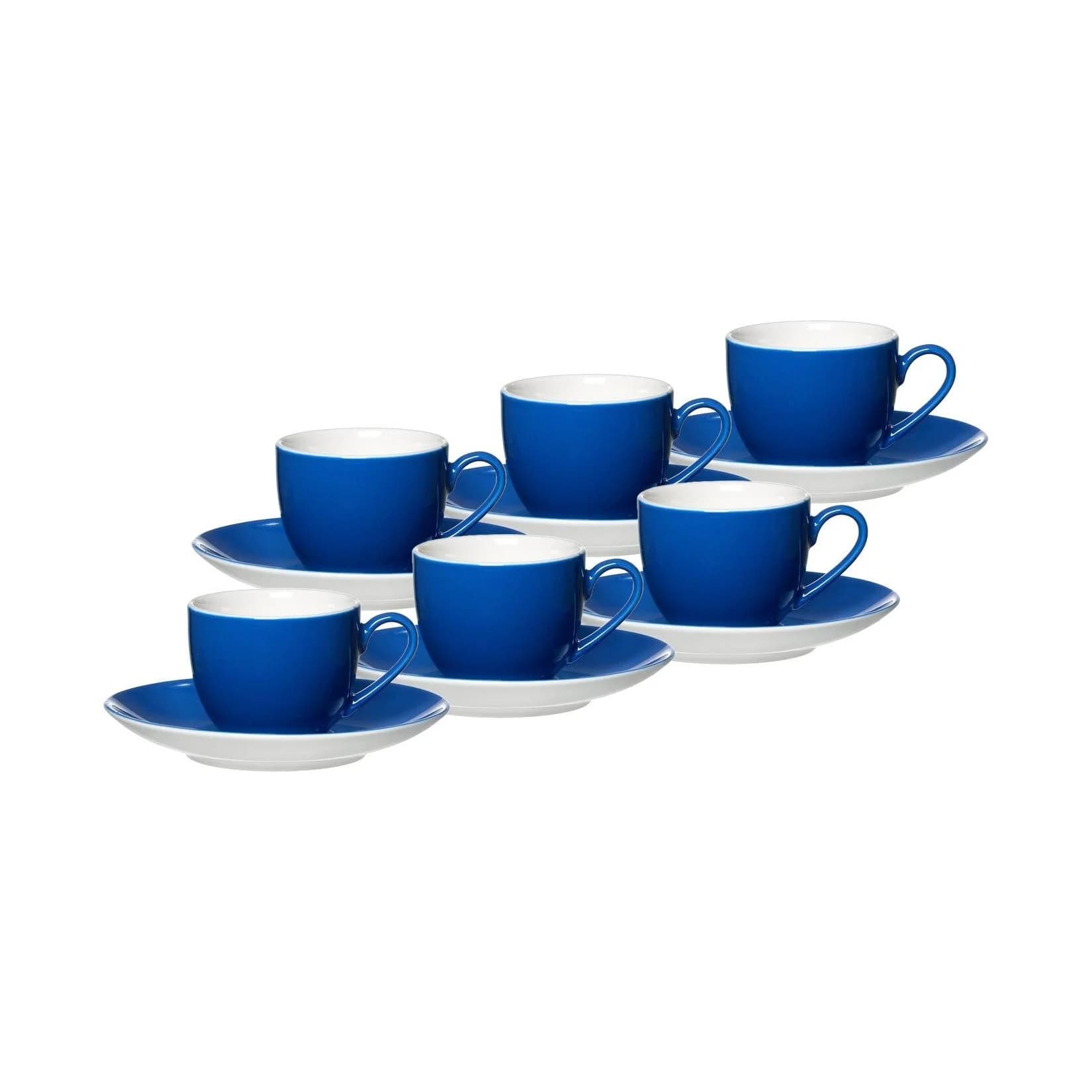 Ritzenhoff & Breker Espressotassen und -untertassen Doppio 6er Set Indigo-Blau Porzellan
