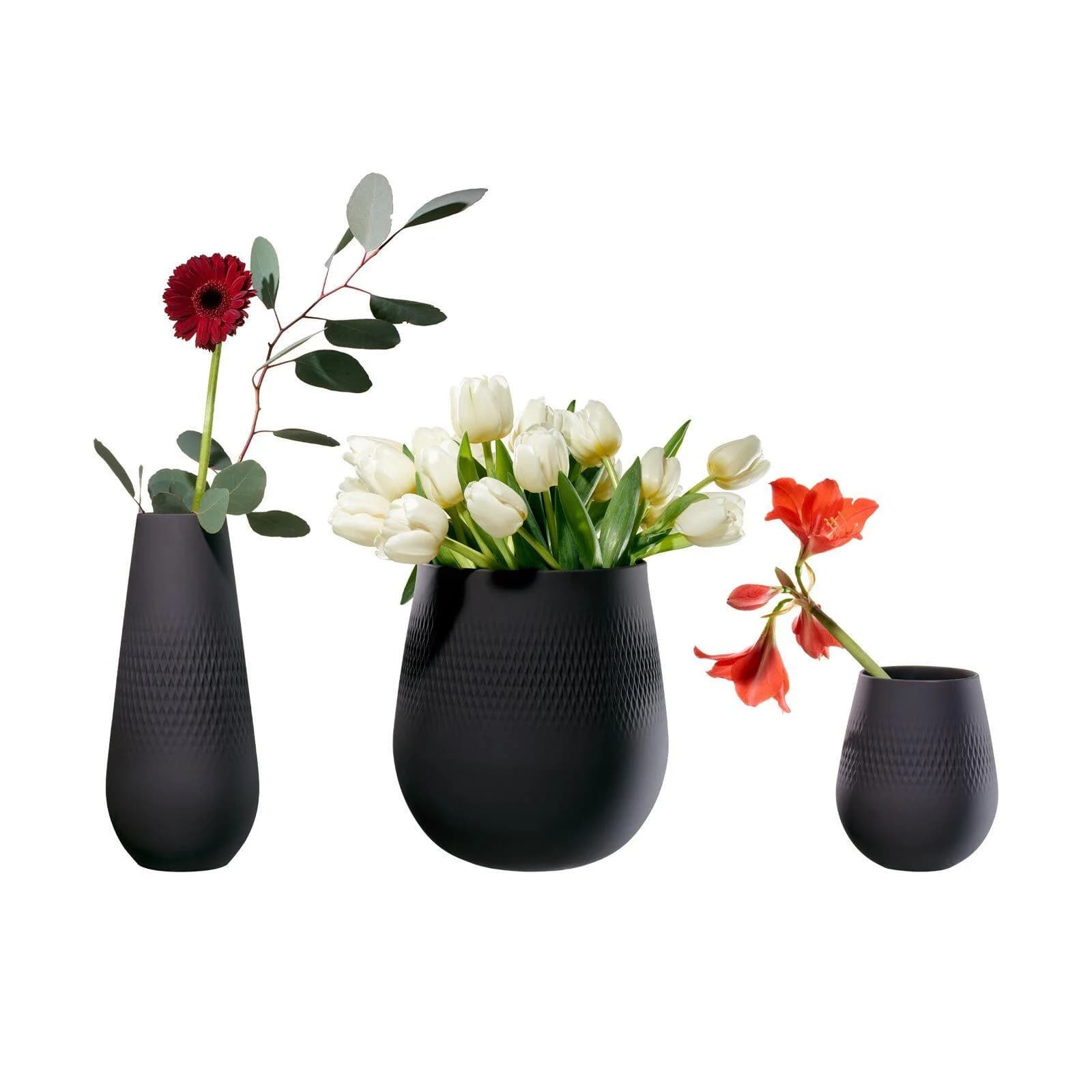 Villeroy & Boch Vasen-Set Manufacture Collier 3er Set Schwarz