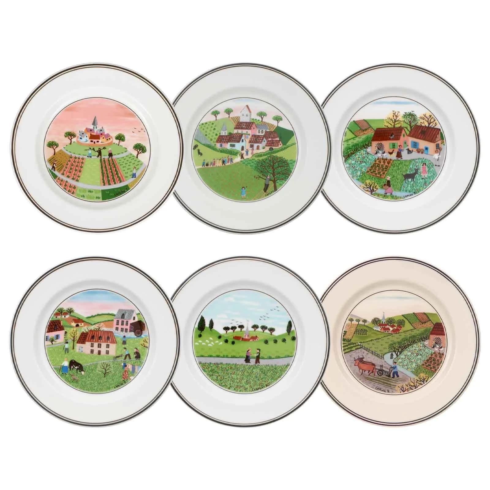 Villeroy & Boch Brotteller Design Naif 6er Set Bunt