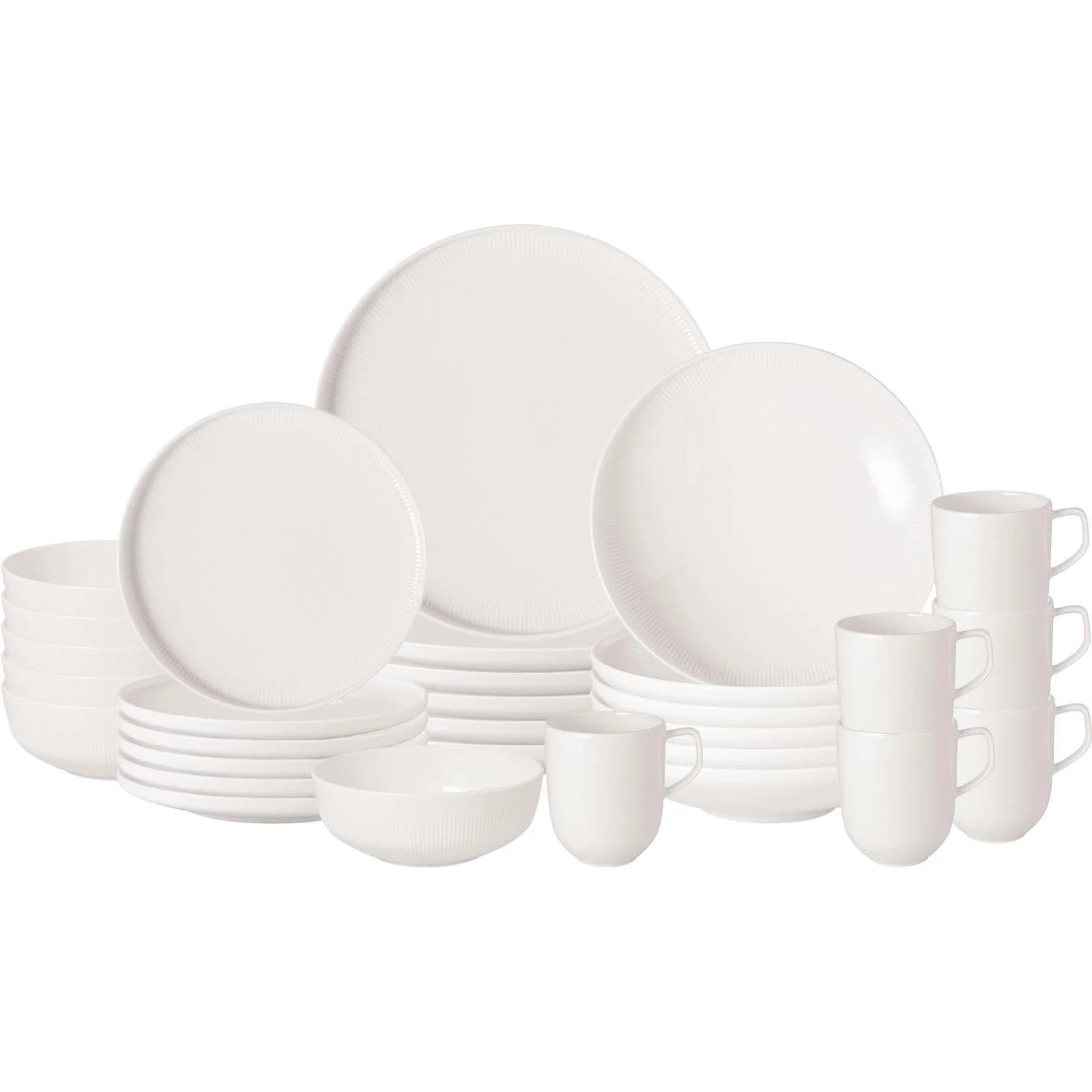 Villeroy & Boch Afina 30er Geschirr-Set Weiß Porzellan
