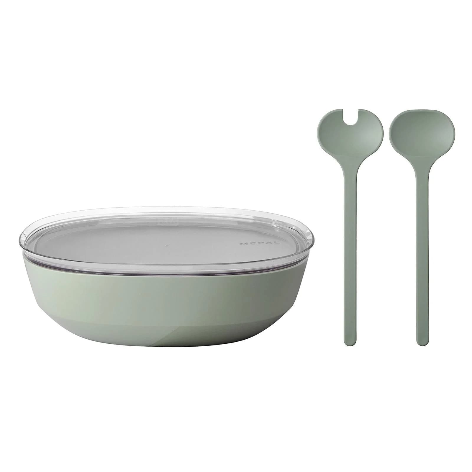 Mepal Silueta Servierschale 4L mit Salatbesteck Grün