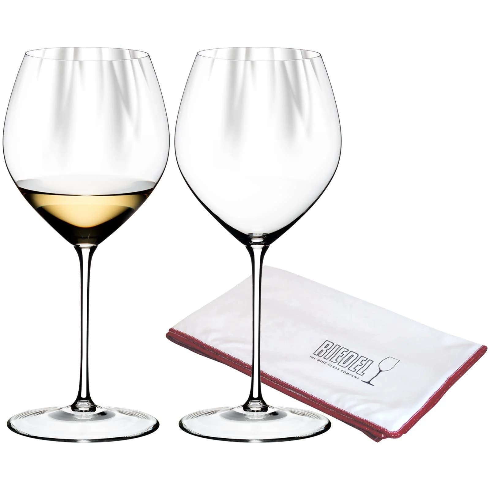 Riedel Chardonnay Glas 2er Set inklusive Poliertuch Performance 727 ml transparent