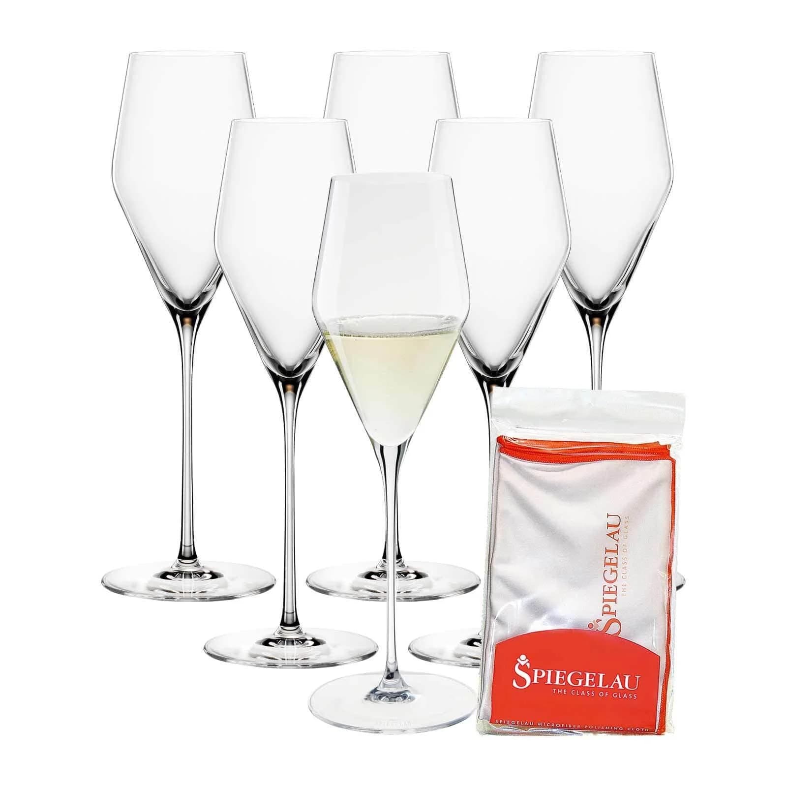 SPIEGELAU Champagnerglas Set 6-tlg. Definition transparent inkl. Poliertuch