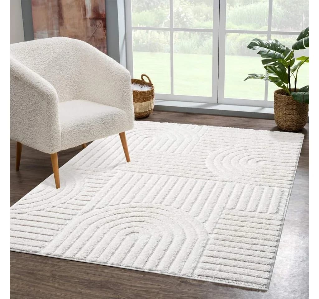 CARPET CITY Designteppich FOCUS765 Creme Hoch-Tief-Effekt - Bild 2