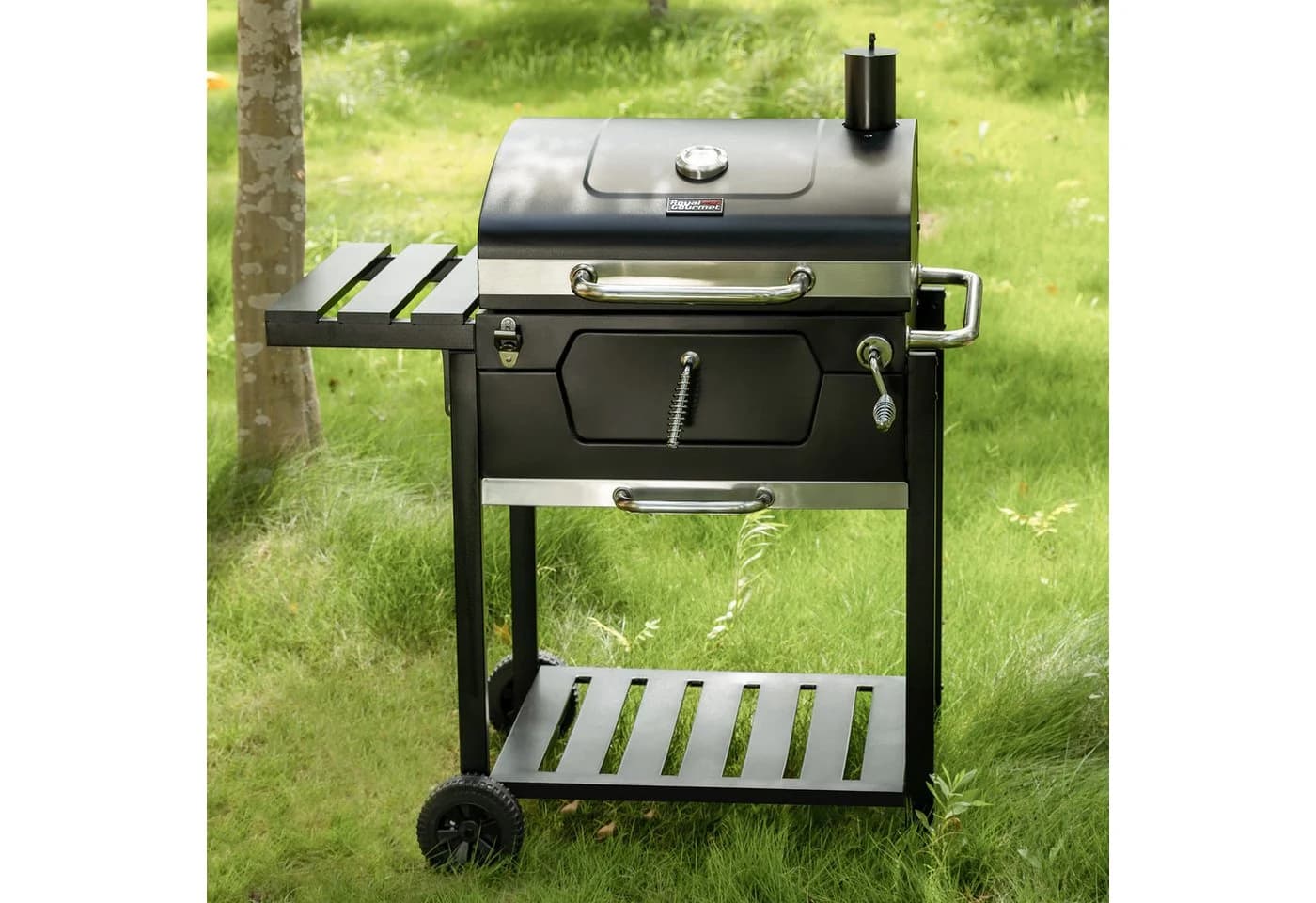 Royal Gourmet Holzkohlegrill mit Thermometer und klappbaren Seitentischen - Bild 4