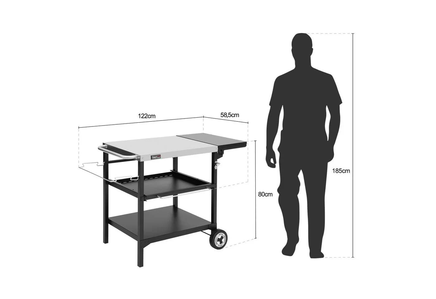 Royal Gourmet Grillablagetisch Outdoor 3 Etagen Edelstahl
