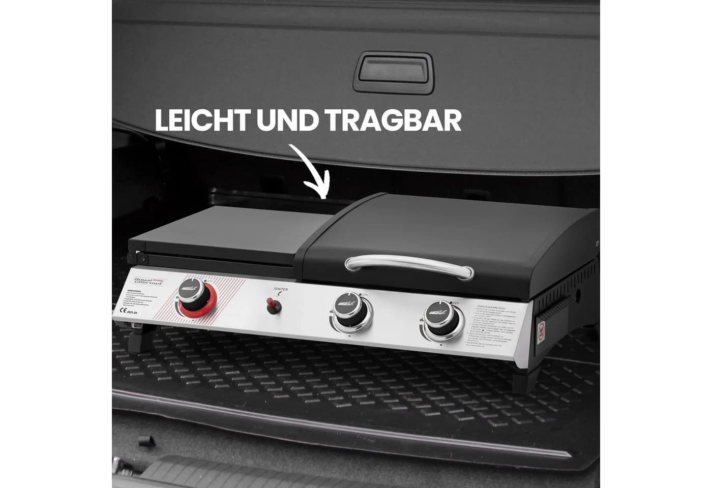 Royal Gourmet 3-Brenner Gasgrill Schwarz Tragbar Camping - Bild 4