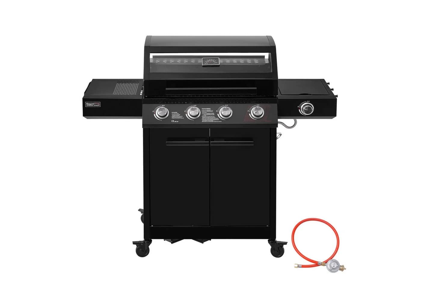 Royal Gourmet Gasgrill 4+1 Brenner 15,5 kW Outdoor Grillwagen mit Sichtfenster - Bild 2