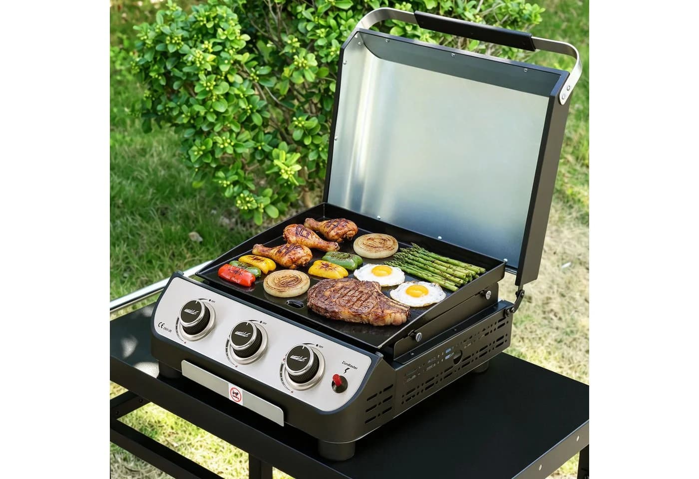Royal Gourmet Gasgrill 3 Brenner 7,5 kW Kompakt mit Deckel - Bild 5