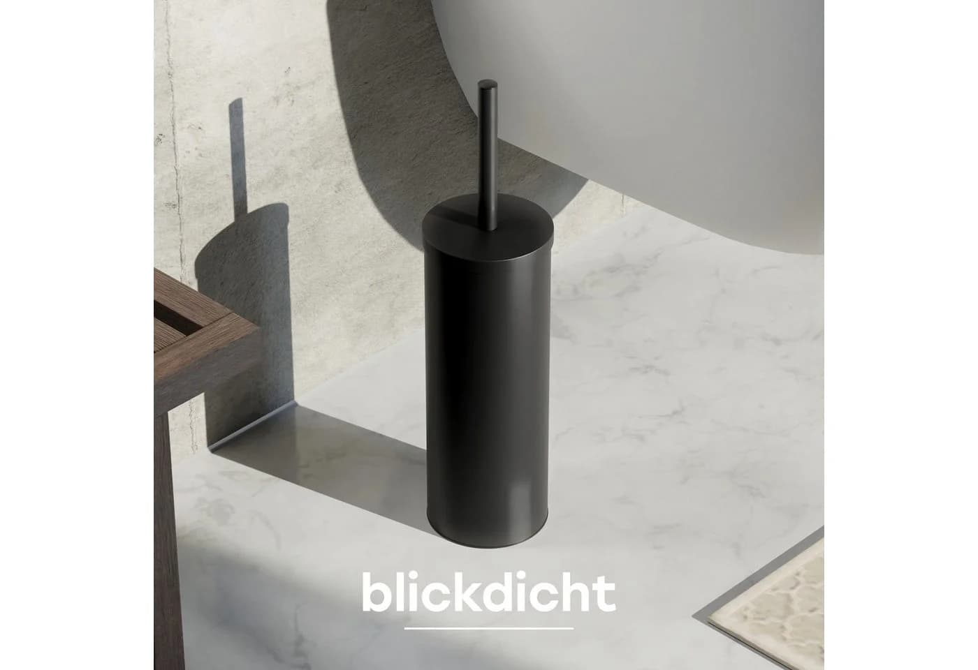 SAVEGA WC-Reinigungsbürste Silikon Edelstahl Schwarz mit Halter