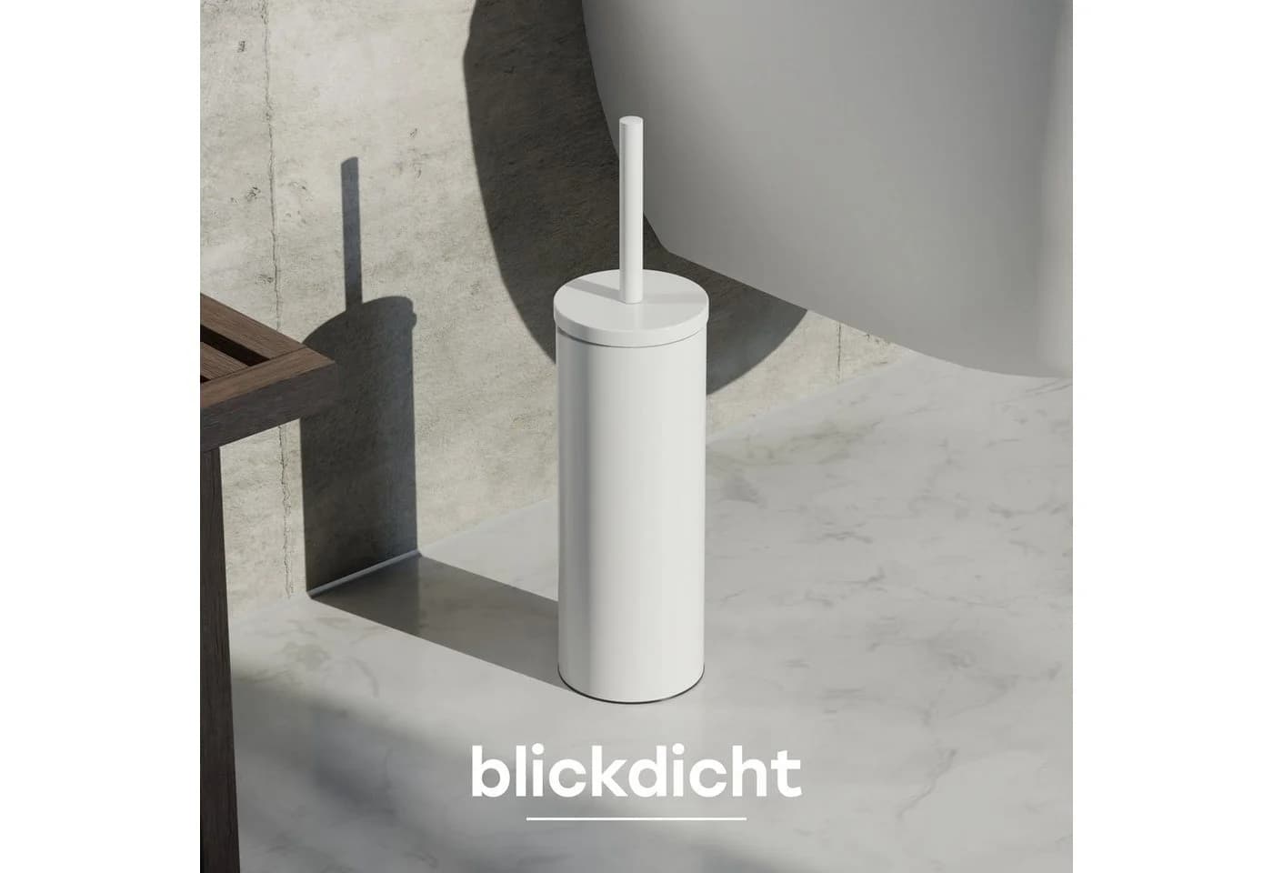 SAVEGA WC-Reinigungsbürste Silikon Edelstahl Weiß mit Halter