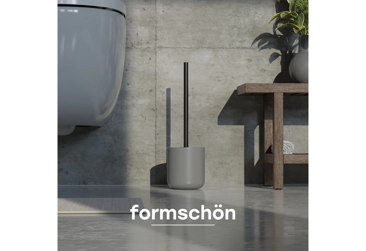 SAVEGA WC-Reinigungsbürste mit Halter Silikon Edelstahl Grau - Bild 3
