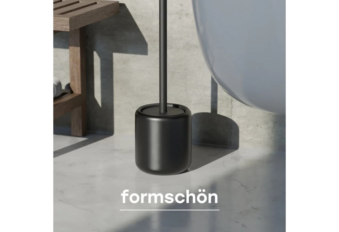 SAVEGA WC-Reinigungsbürste 2-tlg. Silikon-Kopf Edelstahl-Halter Schwarz/Silber