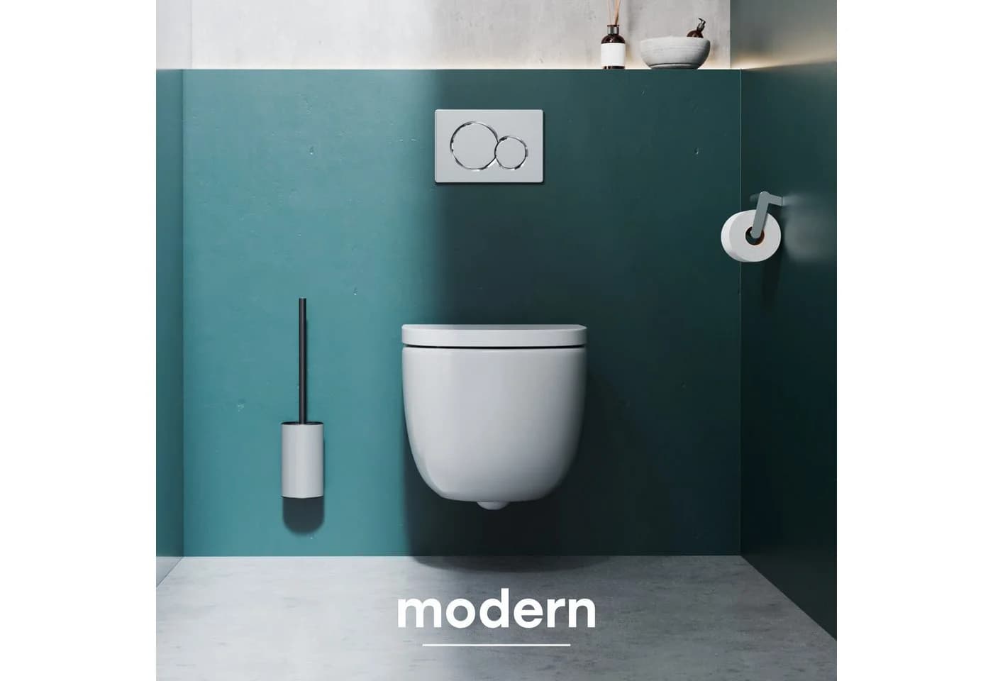 SAVEGA WC-Reinigungsbürste mit Silikonkopf & Edelstahlgriff