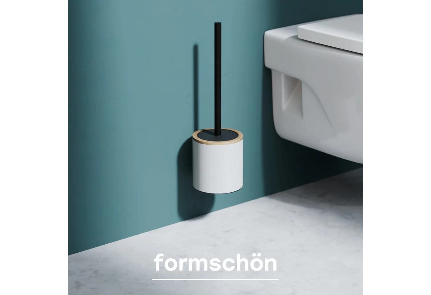SAVEGA WC-Reinigungsbürste Silikon mit Bambus - Wandmontage 2-tlg. Weiß
