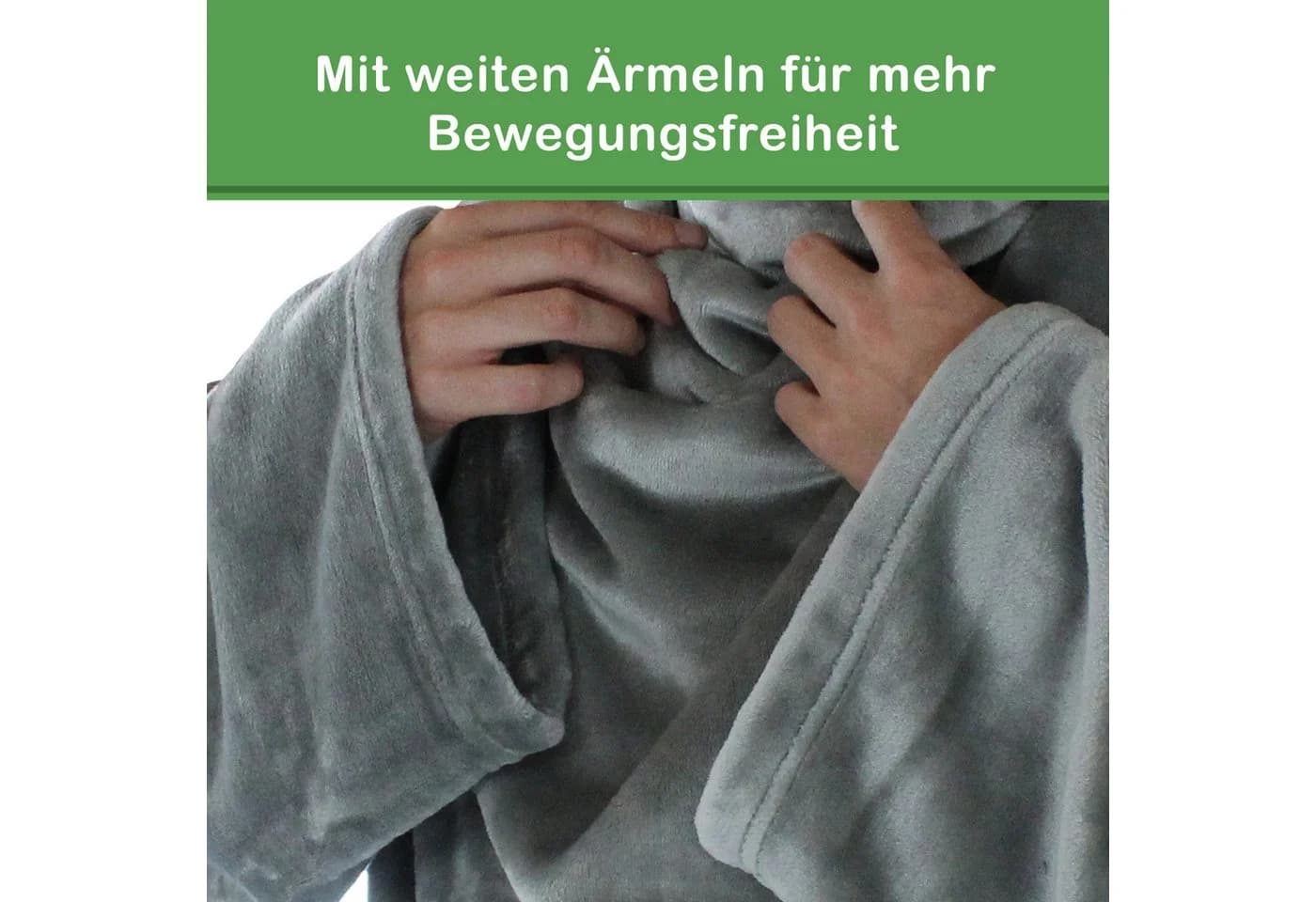 Waidmeister Kuscheldecke mit Ärmeln Silbergrau XXL - Bild 4