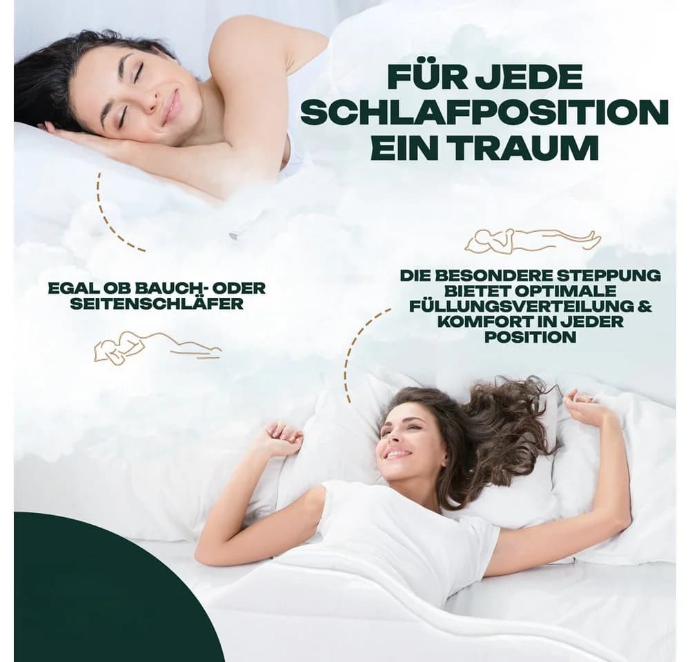 Waidmeister Kopfkissen 80x80 cm 2er Set Weiß Mikrofaser - Bild 5