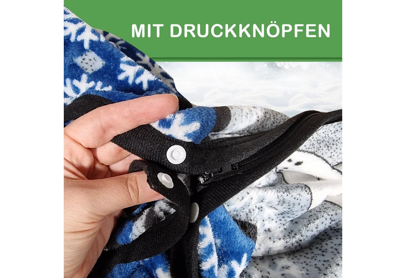 Waidmeister Ärmeldecke Eisbär Kuscheldecke Rot/Blau - Bild 5