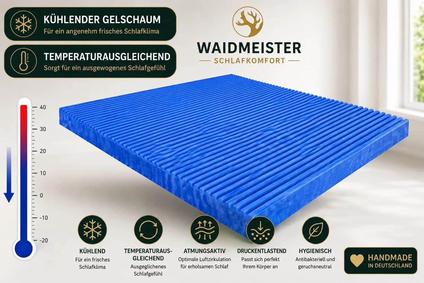 Waidmeister Topper 8cm Gelschaum 7 Zonen - Bild 4
