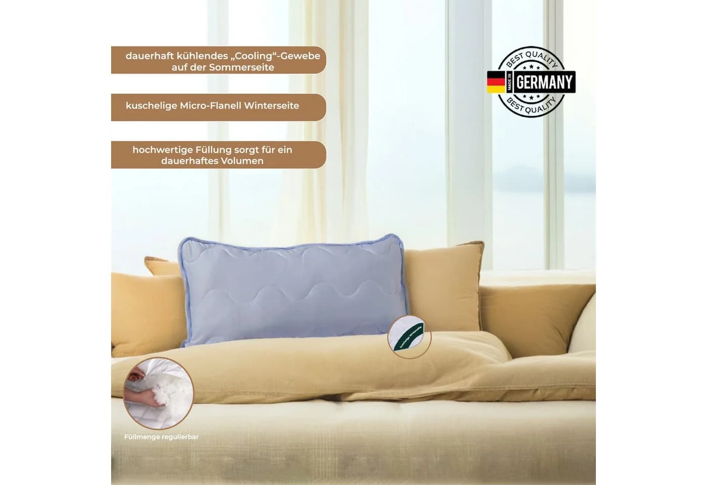 Waidmeister Kopfkissen 2-in-1 Kühlend & Warm Made in Germany - Bild 3
