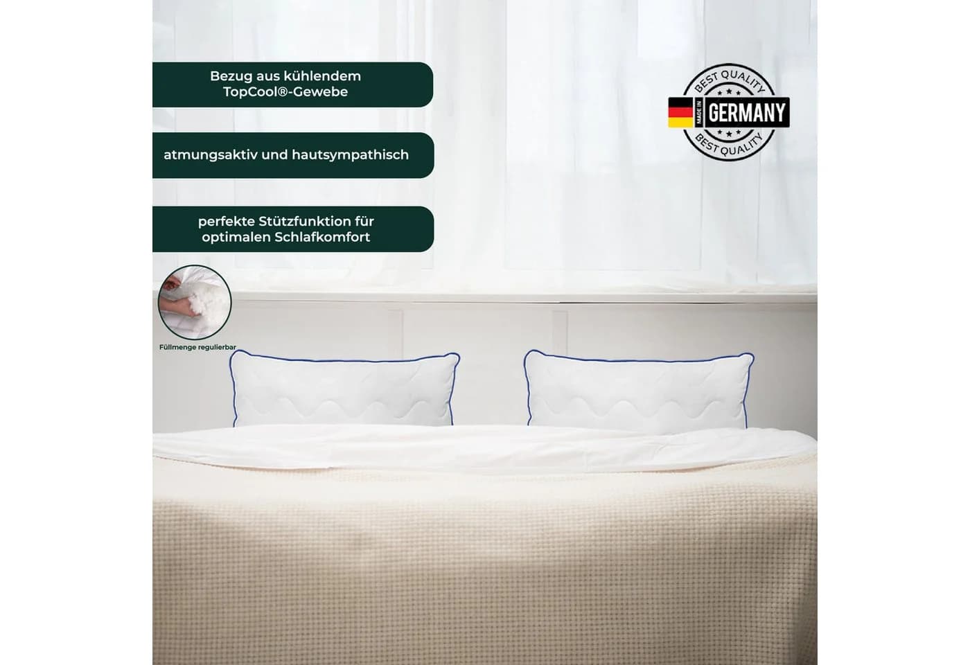 Waidmeister Topcool Kopfkissen 2-in-1 Sommer & Winterseite - Bild 3
