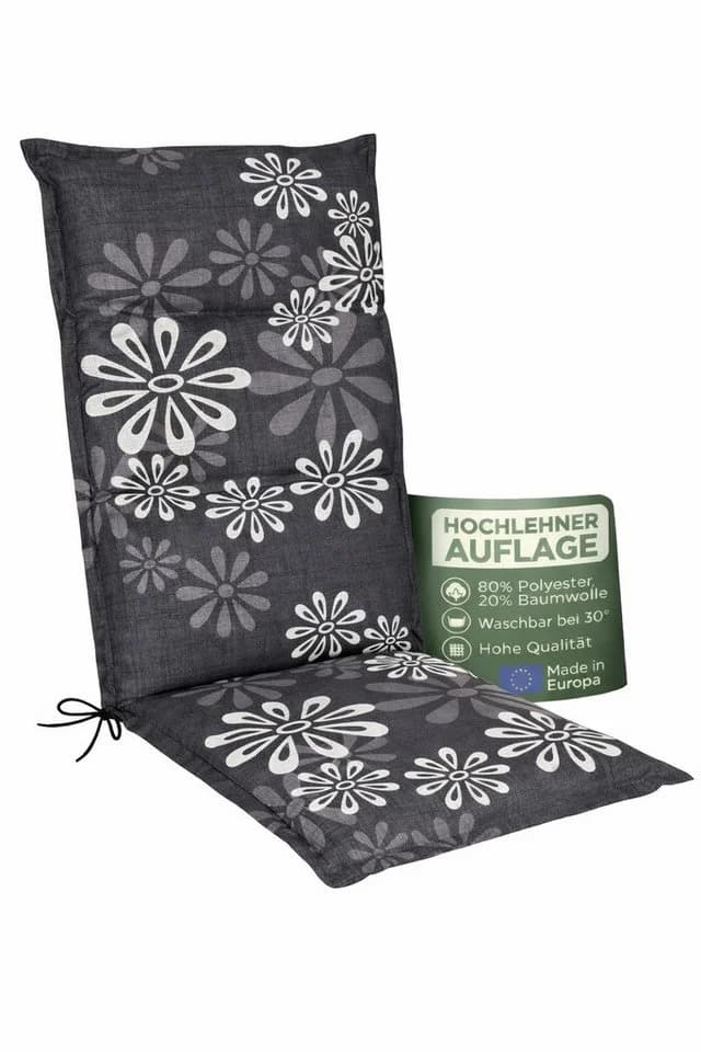 Waidmeister Hochlehnerauflage Naxos Schwarz - Premium Gartenstuhl-Polster - Bild 2