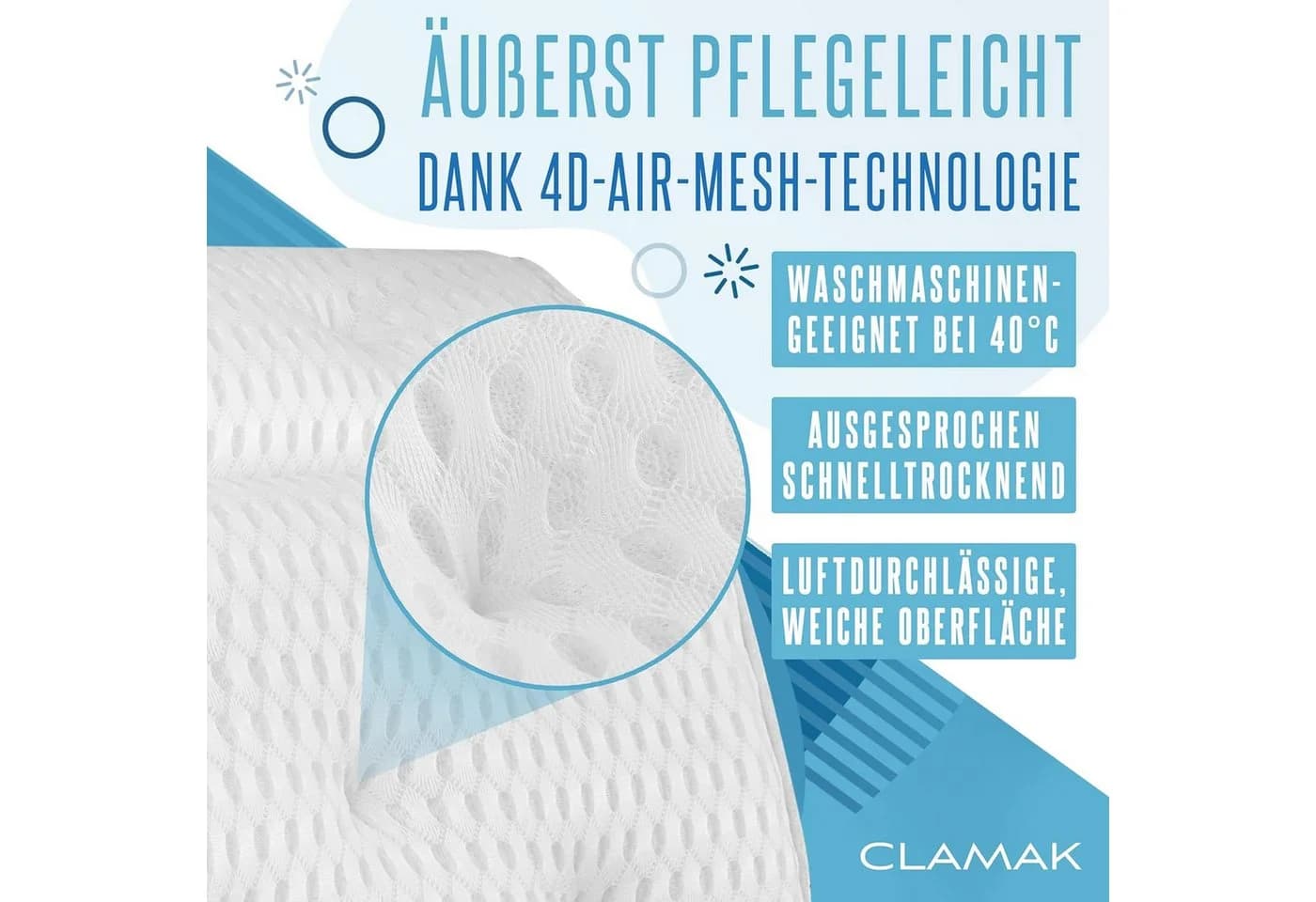Waidmeister Badewannenkissen Weiß mit 4D Air-Mesh-Technologie - Bild 3