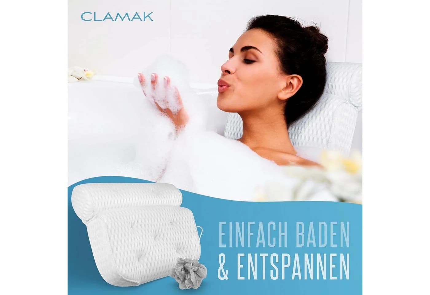 Waidmeister Badewannenkissen Weiß mit 4D Air-Mesh-Technologie - Bild 5
