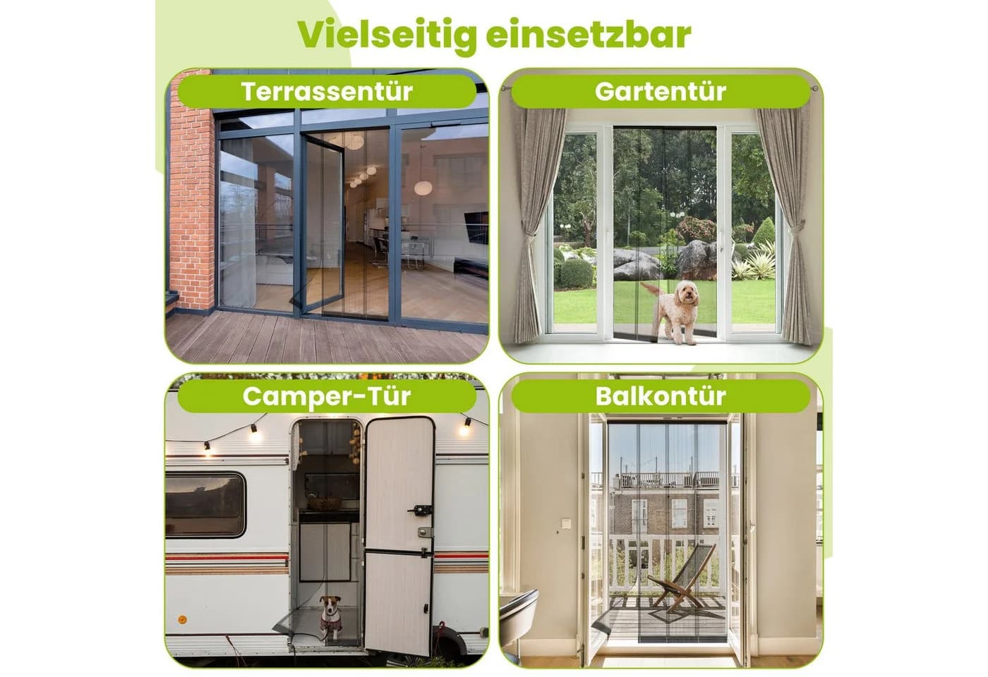 Waidmeister Insektenschutz-Vorhang Anthrazit Klettband - Bild 3