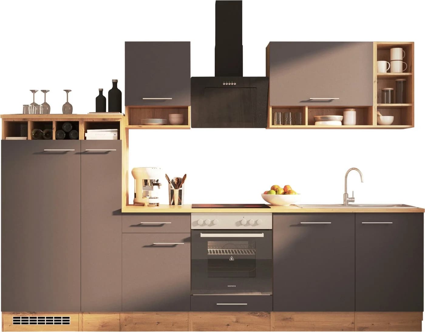 Respekta Küche Hilde 310 cm Wildeiche Nachbildung Metallgriffe - Bild 2