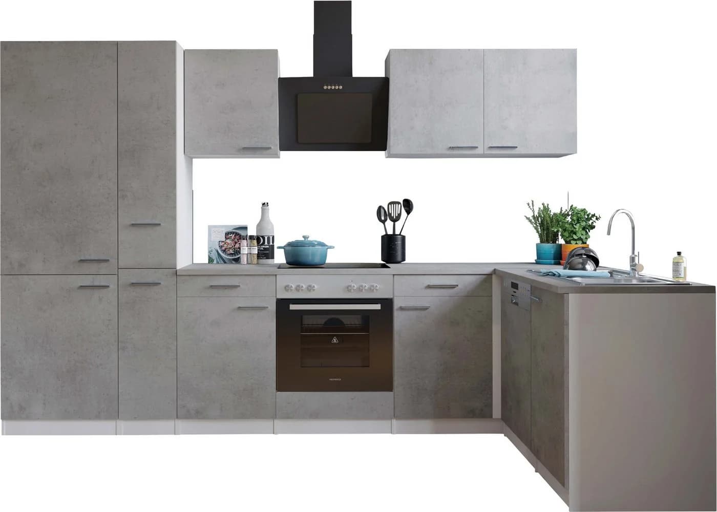 Winkelküche RESPEKTA Malia Beton-Optik Weiß - Bild 2