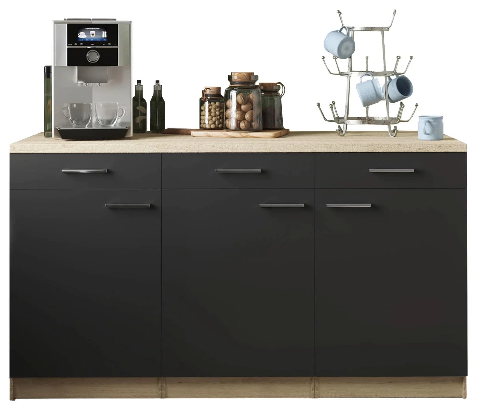 Mehrzweckschrank-Set aus Holzwerkstoff, MDF und Metall