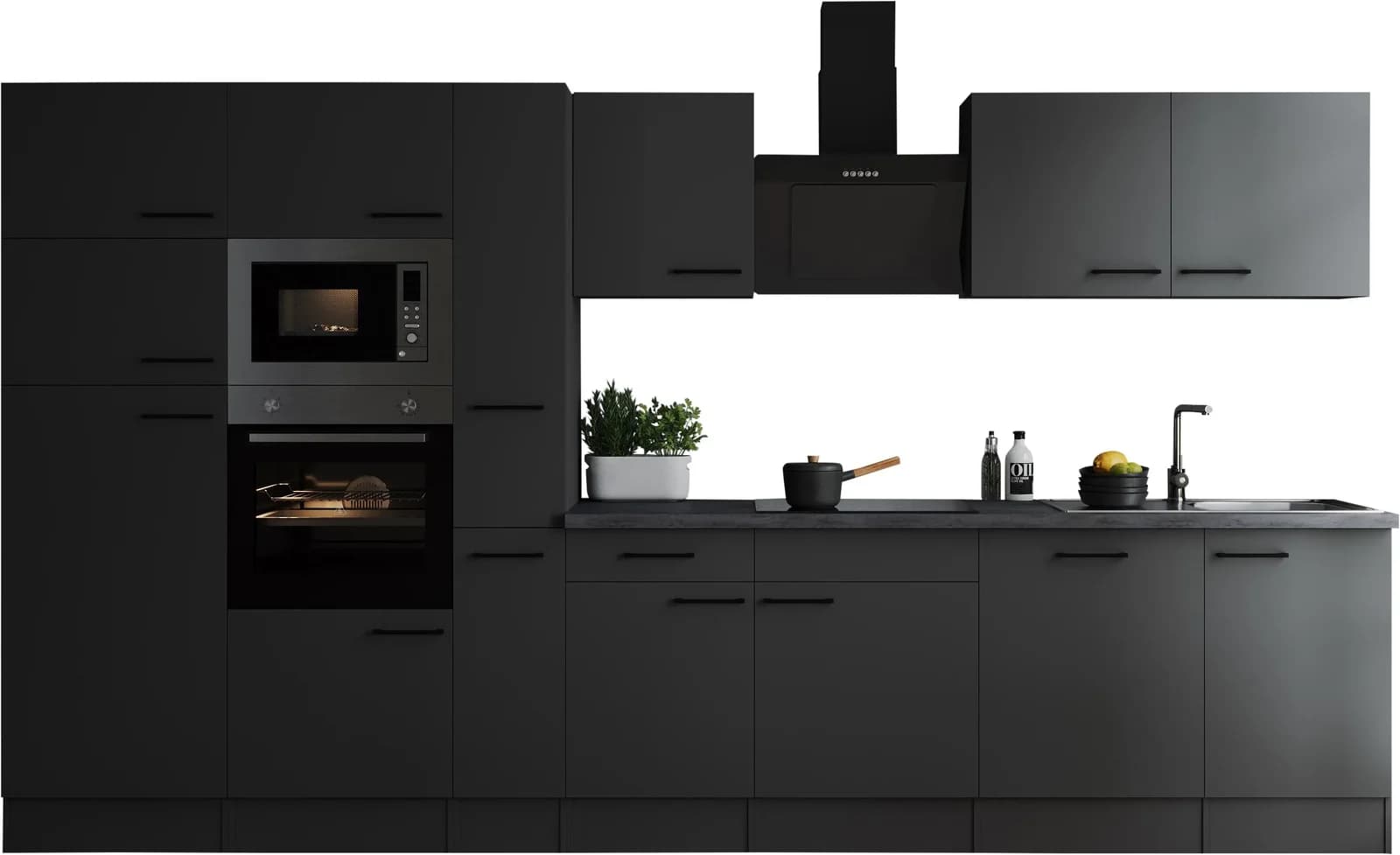 RESPEKTA Küchenzeile Oliver 370 cm Breite 90 cm Arbeitshöhe