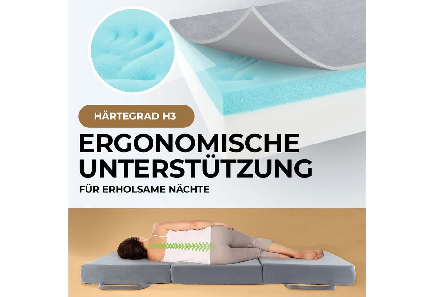 Herlag Klappmatratze Visco Gästebett 14 cm Härtegrad H3