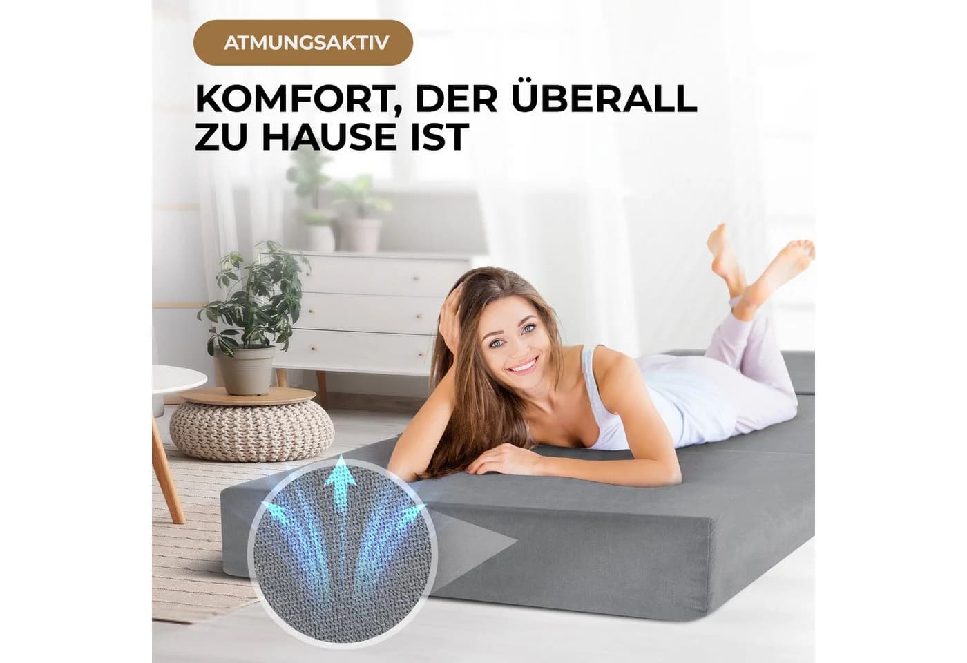 Herlag Klappmatratze Visco Gästebett 14 cm Härtegrad H3 - Bild 4