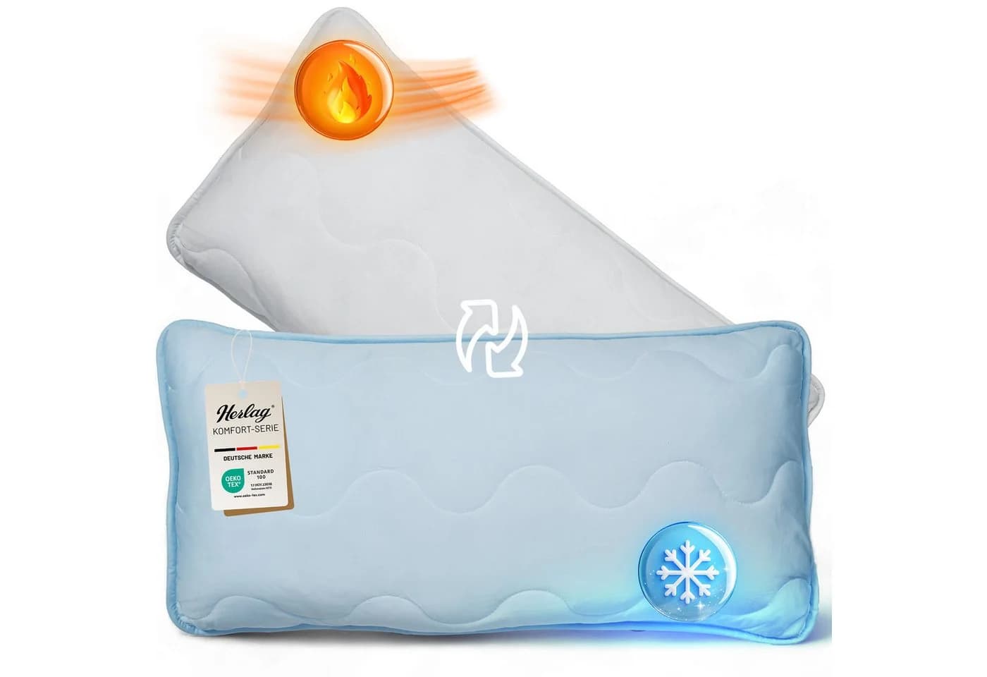 Herlag Kopfkissen 2-in-1 Sommer- & Winterseite Wendekissen Kühlend & Wärmend - Bild 2