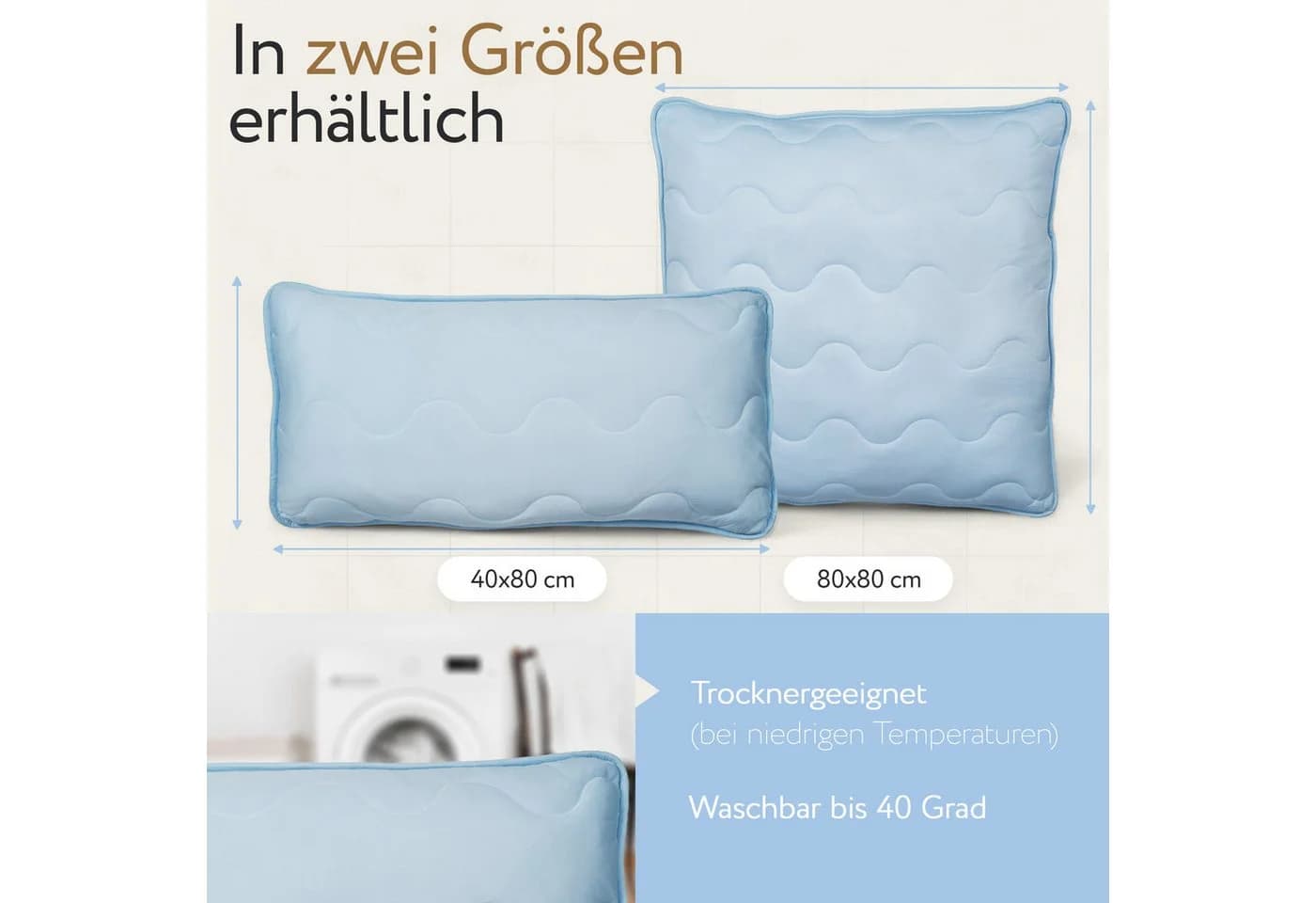 Herlag Kopfkissen 2-in-1 Sommer- & Winterseite Wendekissen Kühlend & Wärmend - Bild 4