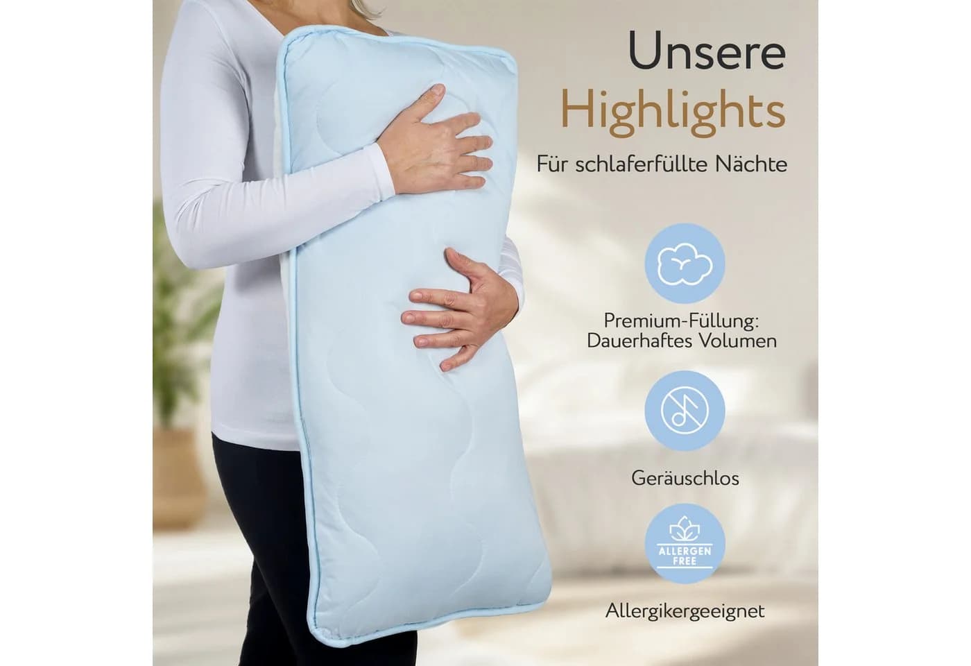 Herlag Kopfkissen 2-in-1 Sommer- & Winterseite Wendekissen Kühlend & Wärmend - Bild 5