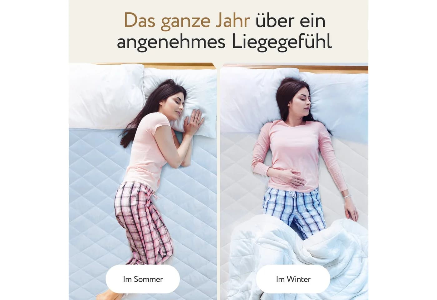 Herlag Matratzenauflage 2-in-1 Ganzjahresauflage Kühlend & Wärmend - Bild 3