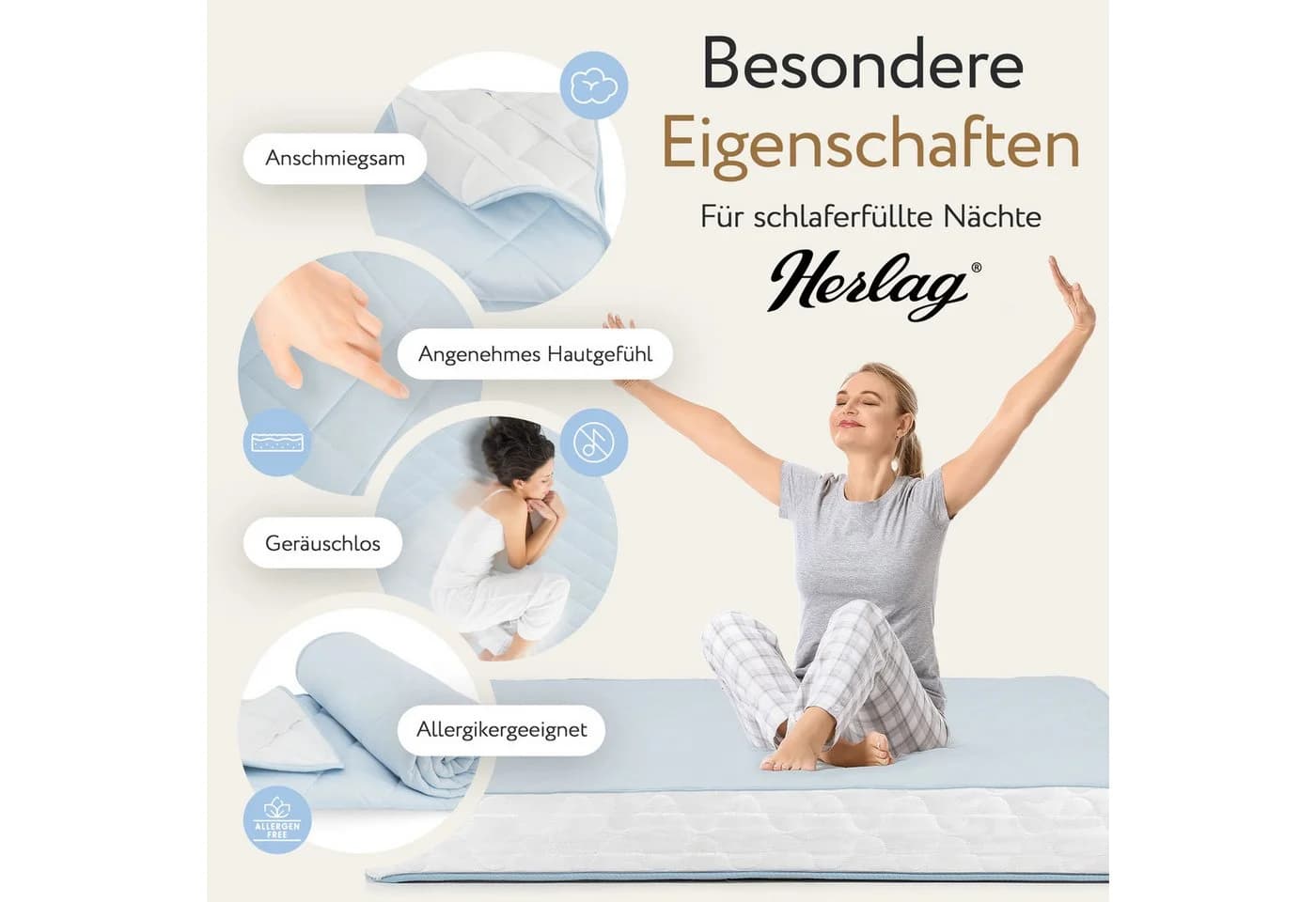 Herlag Matratzenauflage 2-in-1 Ganzjahresauflage Kühlend & Wärmend - Bild 5