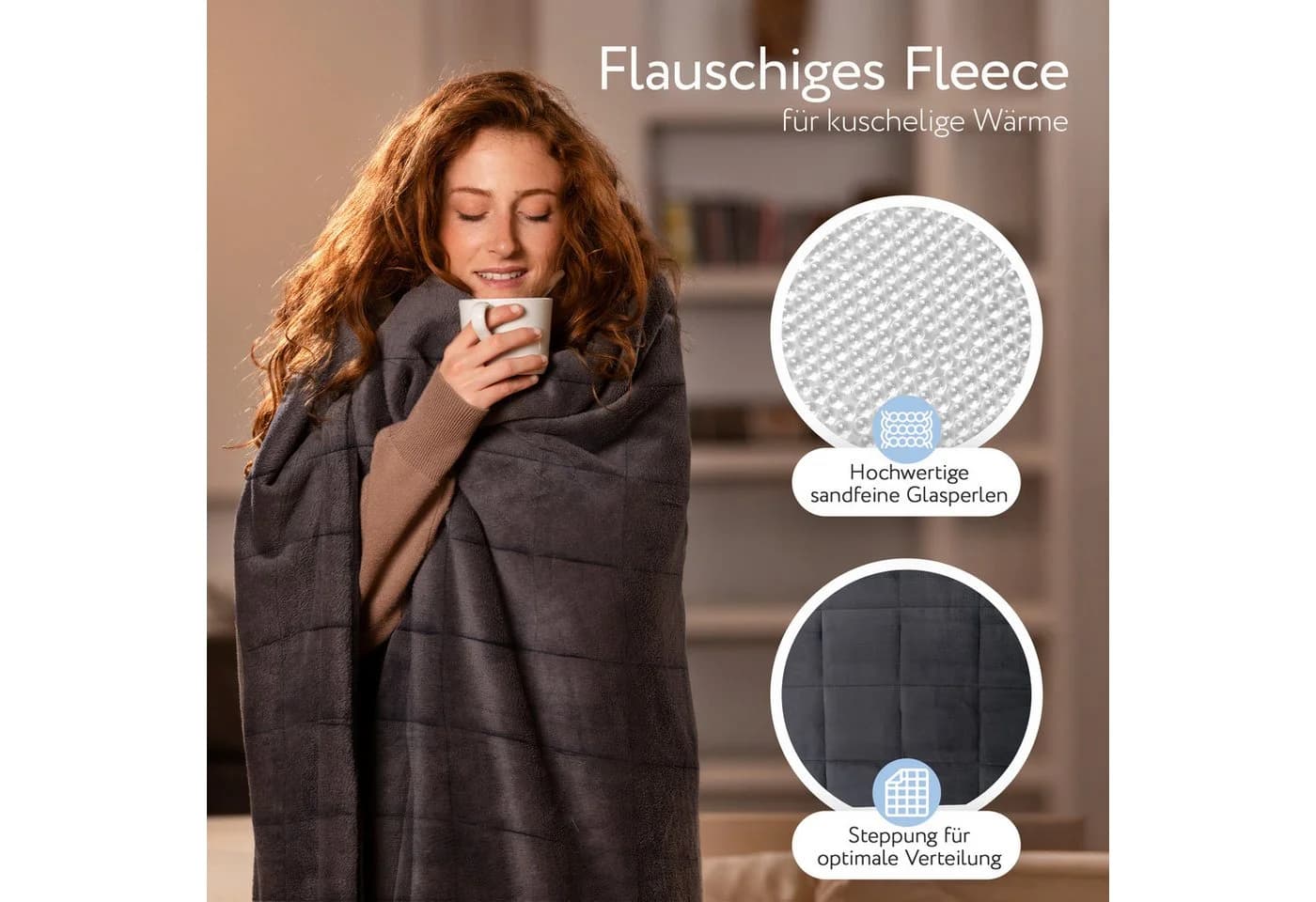 Herlag Gewichtsdecke 6kg 135x200cm Anti-Stress Therapiedecke - Bild 5