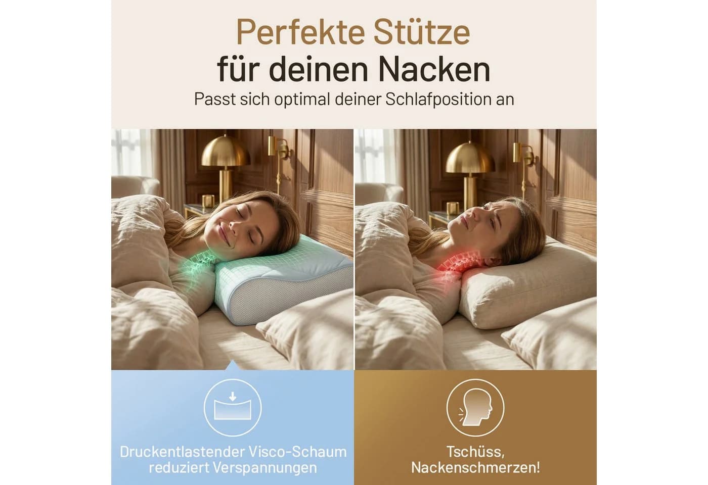 Herlag Nackenstützkissen Cooling mit Memory-Schaum und kühlendem Bezug - Bild 3