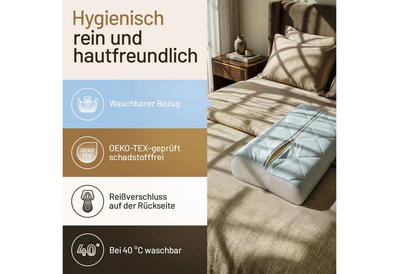 Herlag Nackenstützkissen Cooling mit Memory-Schaum und kühlendem Bezug - Bild 5