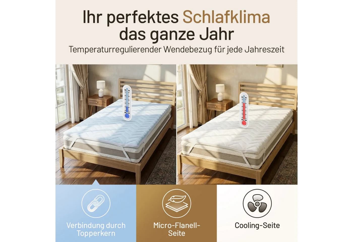 Herlag Visco Matratzentopper 7 cm Wendbar Sommer & Winter