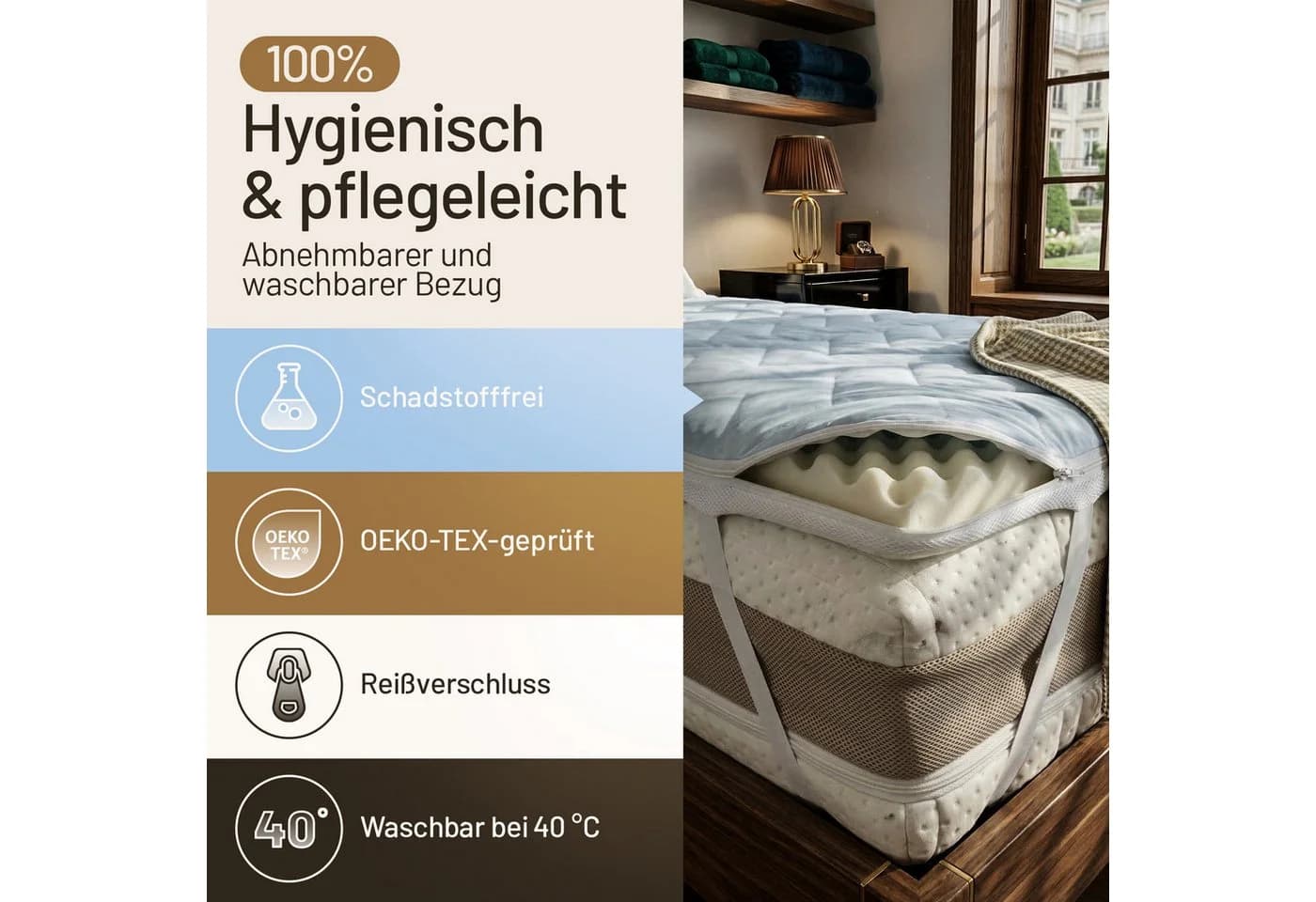Herlag Visco Matratzentopper 7 cm Wendbar Sommer & Winter - Bild 5