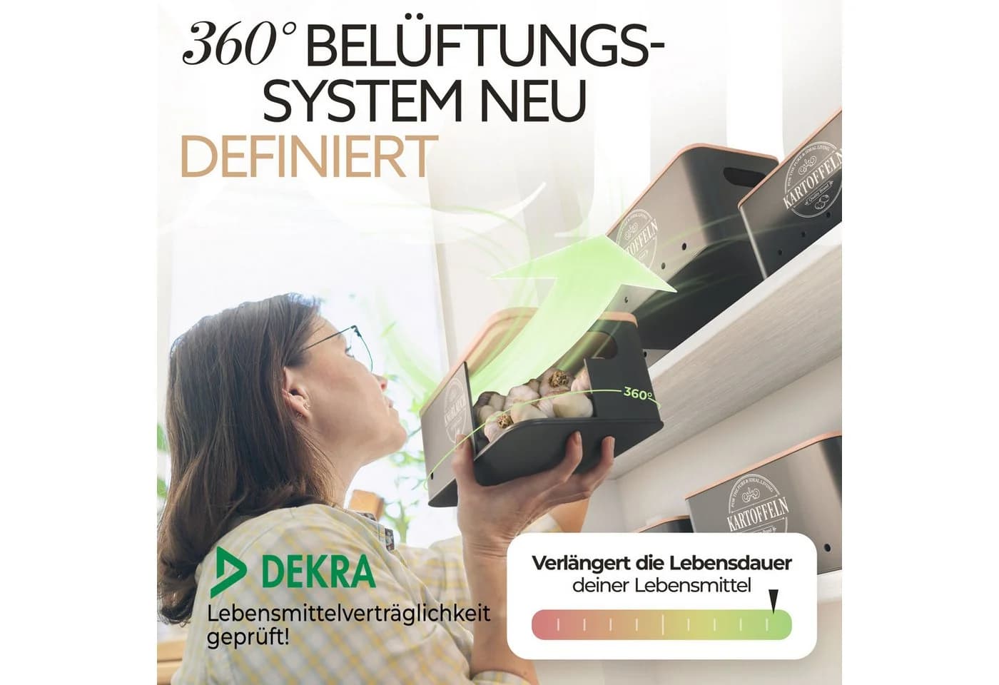 IDEALTASTIC Vorratsdose 3er Set Schwarz Stahl - Bild 3