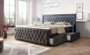 PROMETO Möbel Boxspringbett Arosa mit 7-Zonen-Matratze und LED-Beleuchtung Grau Bild 2