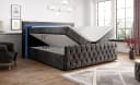 PROMETO Möbel Boxspringbett Grau Samt mit LED, Bettkästen & Topper Bild 5