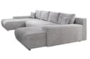 PROMETO Möbel Ecksofa Credo U-Form mit Schlaffunktion und Bettkasten Grau Bild 3
